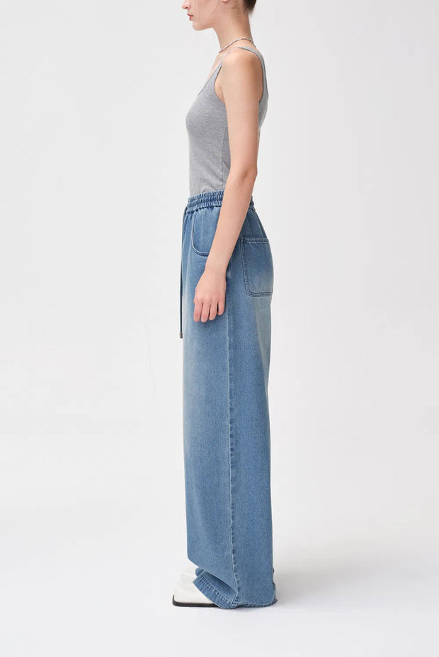 Elastra High-Waisted Drawstring Jeans