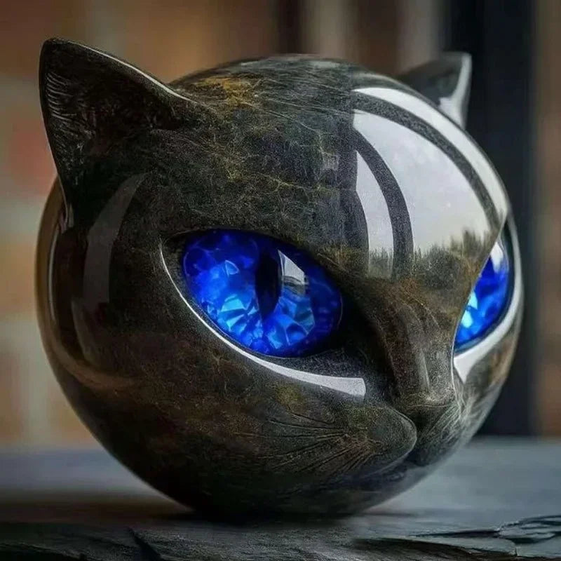 Black Cat Stone Figurine