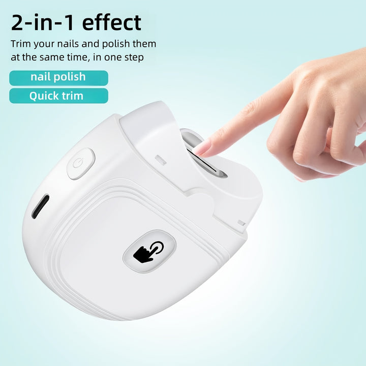 1pc Portable Automatic Electric Nail Clipper And Filer With LED Light, Compact Nail Trimmer Grinder For Home Use, Grooming Tool, Christmas And Thanksgiving Gifts