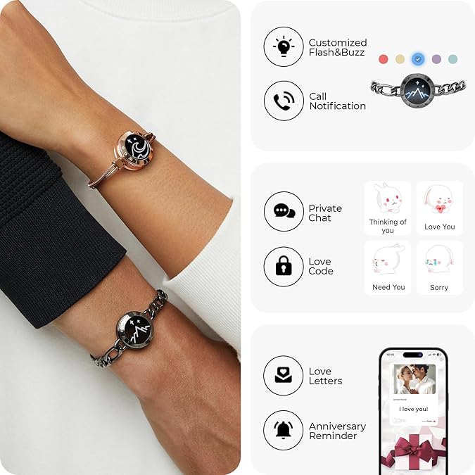 LuvSync™ Touch Bracelets - Aries x Rose