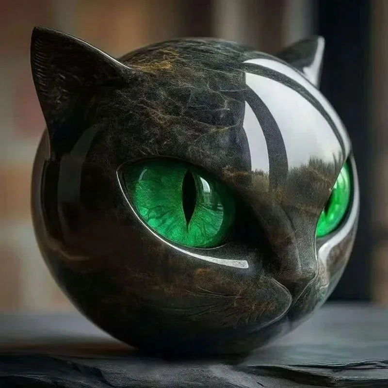 Black Cat Stone Figurine