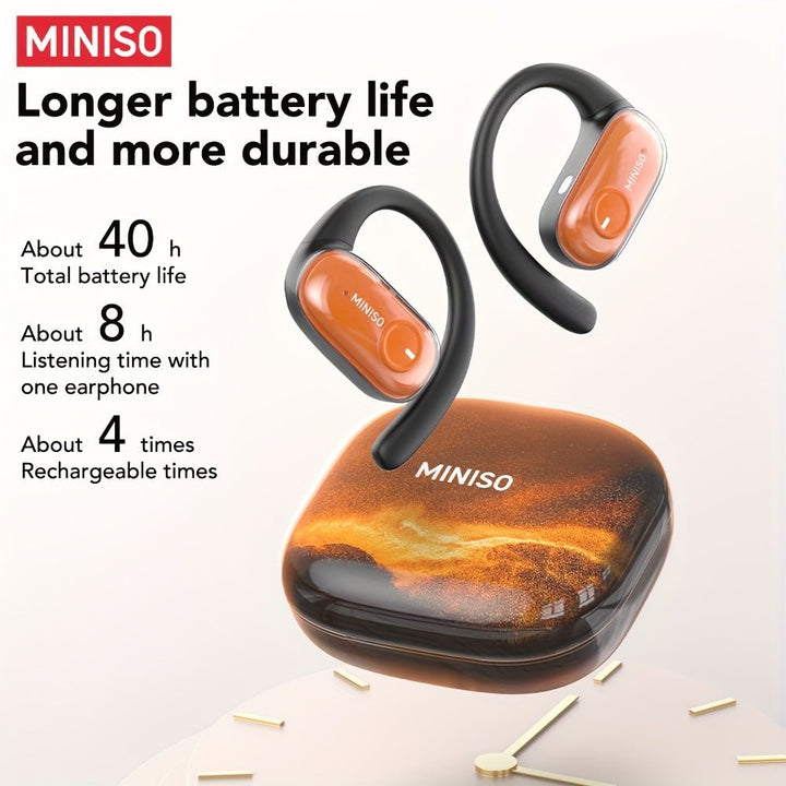 MINISO MS185 OWS Open - back luminous Quicksand Earphones with HIFI - level Sound Quality, Music, HD Voice, 40 hours of long Battery life, suitable for listening to Music, Running And Fitness - Aries x Rose