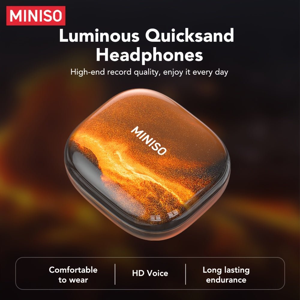 MINISO MS185 OWS Open - back luminous Quicksand Earphones with HIFI - level Sound Quality, Music, HD Voice, 40 hours of long Battery life, suitable for listening to Music, Running And Fitness - Aries x Rose