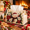 Christmas Snowman Beaded Tissue Box Cover