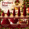 Burgundy Velvet Christmas Tree Decor Set of 5