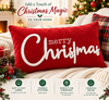 Merry Christmas Embroidered Velvet Cushion