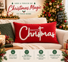 Merry Christmas Embroidered Velvet Cushion