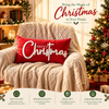 Merry Christmas Embroidered Velvet Cushion