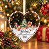 Baby’s First Christmas 2026 – Heart-Shaped Crystal Ornament