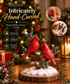 Handcrafted Christmas Cardinal Figurine – Festive Holiday Tabletop Décor