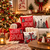 Merry & Bright Christmas Cushion Covers, Set of 4