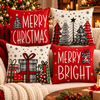Merry & Bright Christmas Cushion Covers, Set of 4