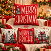 Merry & Bright Christmas Cushion Covers, Set of 4
