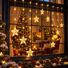 Warm White Star Curtain Lights with 8 Lighting Modes