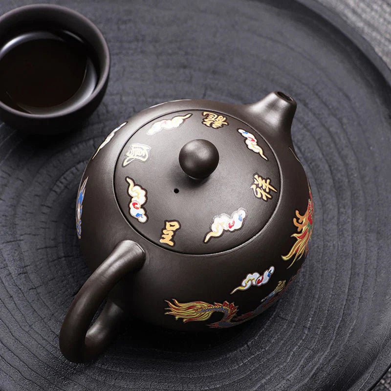 Clayvora Artisan Phoenix Dragon Teapot - Aries x Rose