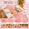 Elegant Blush Pink Sheer Table Runner