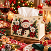 Christmas Snowman Beaded Tissue Box Cover