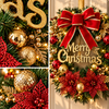 Merry Christmas Red & Gold Festive Wreath