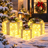 3-Piece Light-Up Christmas Gift Box Decoration Set