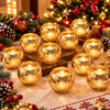 Golden Glow Mercury Glass Tealight Candle Holders
