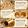 Golden Heart Hands Sculpture