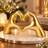 Golden Heart Hands Sculpture