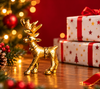Golden Christmas Reindeer Figurine