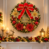 Merry Christmas Red & Gold Festive Wreath
