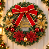 Merry Christmas Red & Gold Festive Wreath