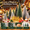 Snow-Frosted Mini Christmas Trees with Wooden Bases