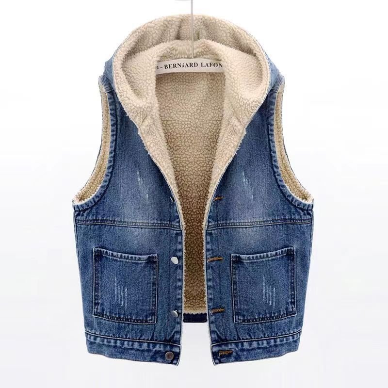 Harper Sherpa Denim Vest - Aries x Rose