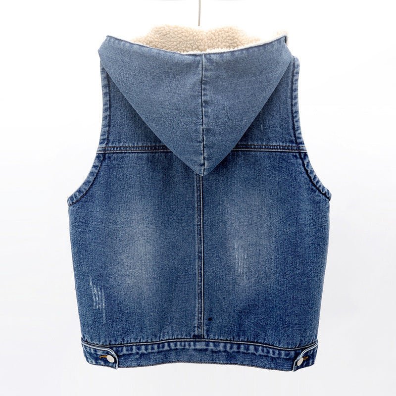 Harper Sherpa Denim Vest - Aries x Rose