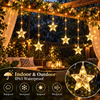Warm White Star Curtain Lights with 8 Lighting Modes
