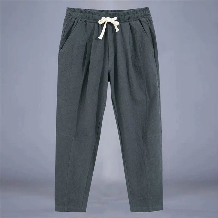 Arden Cotton-Linen Drawstring Pants