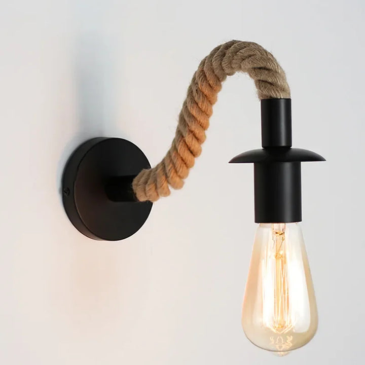 Rustora Retro Hemp Rope Wall Lamp