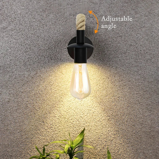 Rustora Retro Hemp Rope Wall Lamp