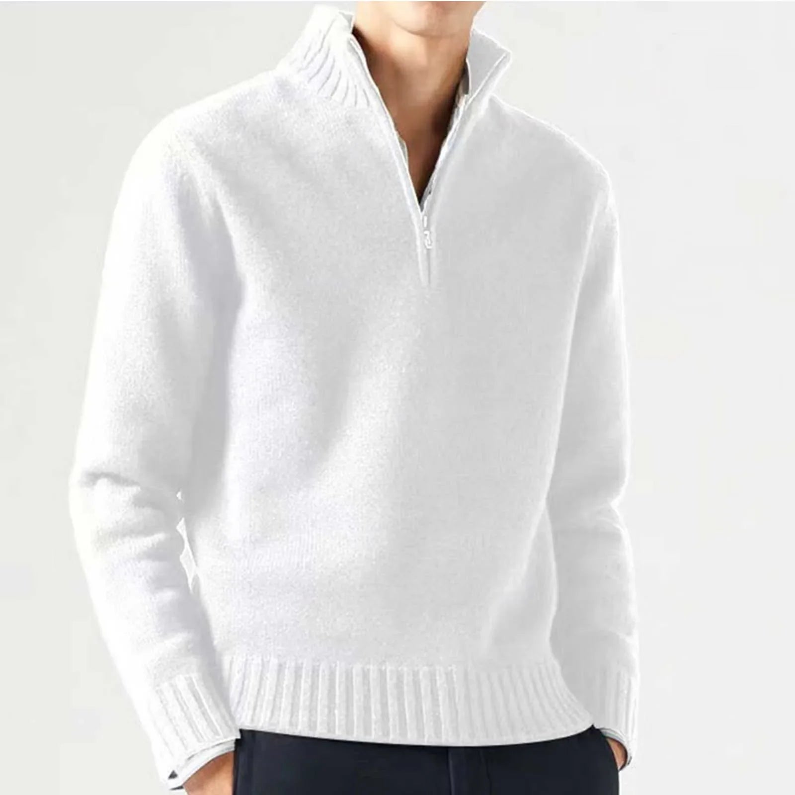 Men's Cashmere Zipper Sweater - Aries x Rose