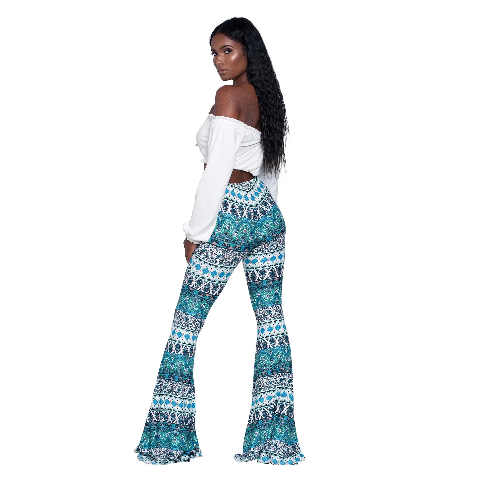 Velmora Printed Bell Bottoms - Aries x Rose