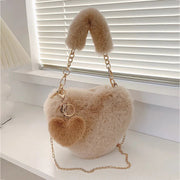 Elara Fur Heart Handbag - Buy 1 Get 1 Free