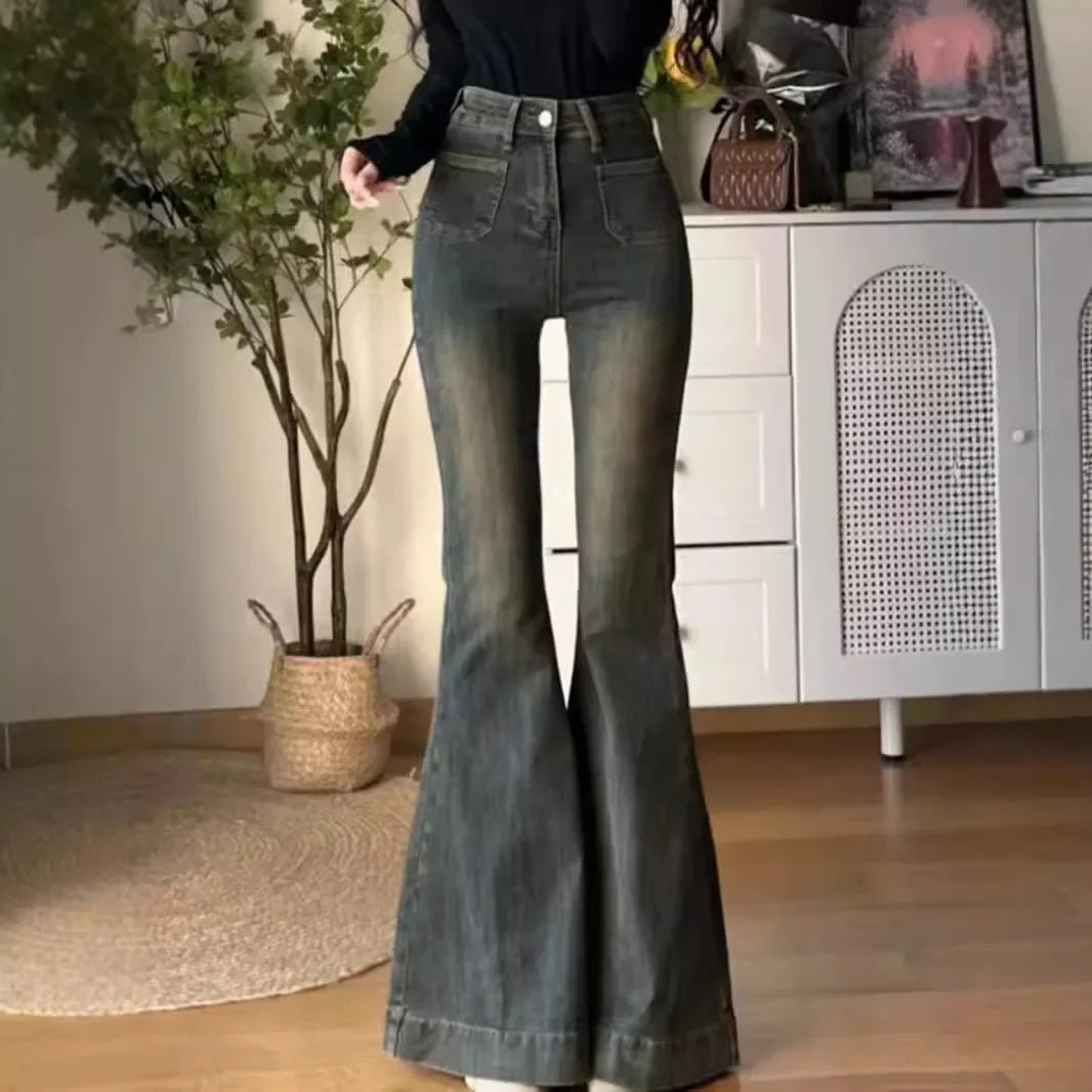 Zyara Distressed Bell Bottom Jeans - Aries x Rose