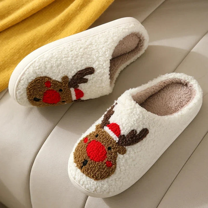 FrostyElk Christmas Cotton Slippers