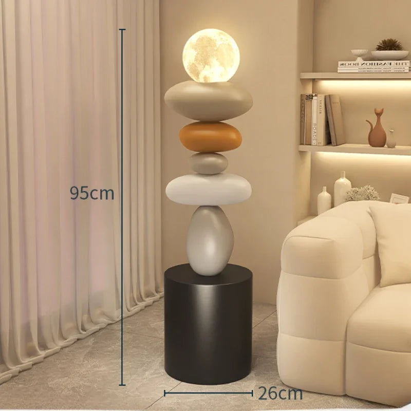 Modern Art Home Decor Stone Sculpture Light Luxury High-end Living Room Decorative Accessories Creative Luminous Floor Ornament