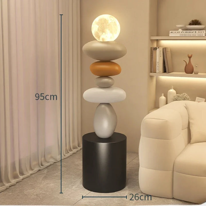 Modern Art Home Decor Stone Sculpture Light Luxury High-end Living Room Decorative Accessories Creative Luminous Floor Ornament