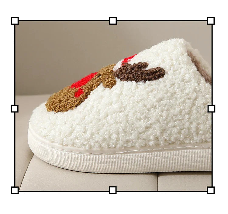 FrostyElk Christmas Cotton Slippers