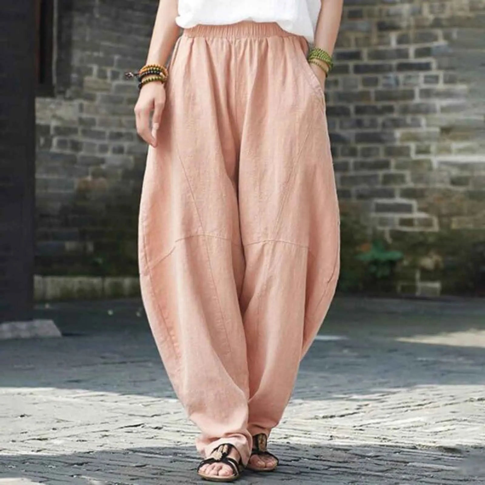 Eloria Linen Harem Pants - Aries x Rose