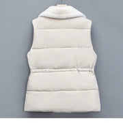 Velvessa Women’s Fur Collar Padded Vest
