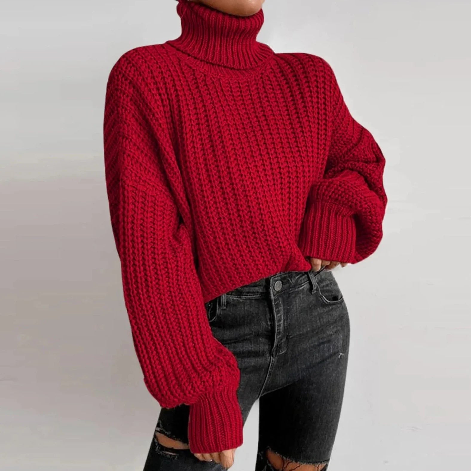 Women's Oversized Knitted Sweater - Aries x Rose