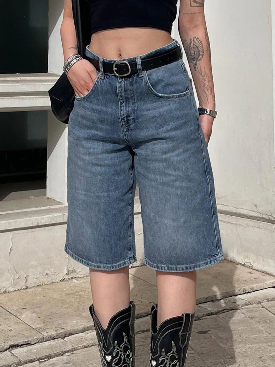Rockmore Y2K Low - Rise Jeans Shorts (Jorts) - Aries x Rose