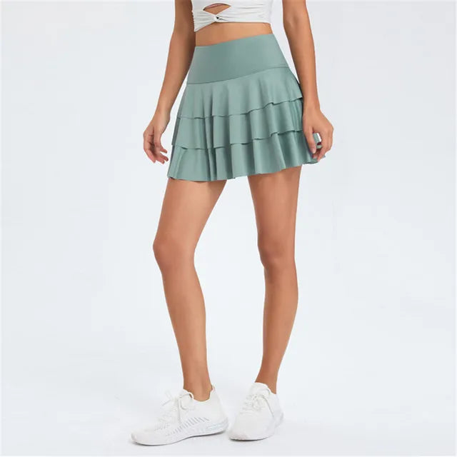 Elessa High-Waist Tennis Skirt Shorts (Skort) with Pockets