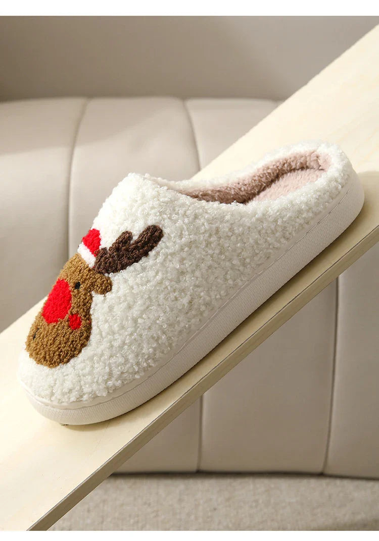 FrostyElk Christmas Cotton Slippers
